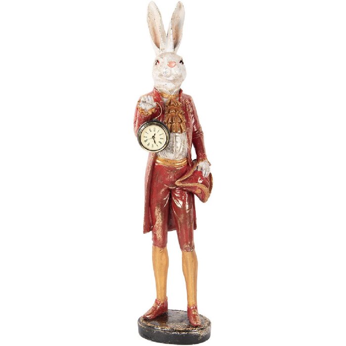 Clayre & Eef 5PR0160 Déco Lapin Beige Rouge Or 17x17x72 cm
