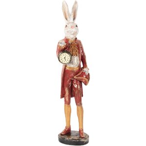 Clayre & Eef 5PR0160 Déco Lapin Beige Rouge Or...