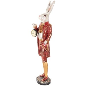 Clayre & Eef 5PR0160 Déco Lapin Beige Rouge Or 17x17x72 cm