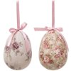 Clayre & Eef 65914 Suspension décorative Oeuf Set 2 Multicolore Ø 9x12 cm