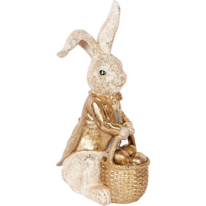 Clayre & Eef 6PR5134 Déco Lapin Beige Doré 28x22x51 cm