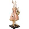 Clayre & Eef 6PR5138 Déco Lapin blanc rose 14x11x34 cm Polyrésine