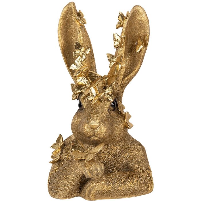 Clayre & Eef 6PR5105 Décoration Lapin doré 21x20x34 cm