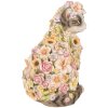 Clayre & Eef 6PR5111 Décoration Chat Gris Rose 25x19x31 cm style rustique