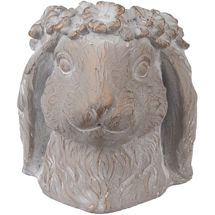 Clayre & Eef 6TE0556M Pot de fleurs lapin beige or 16x18x18 cm