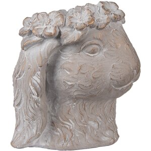 Clayre & Eef 6TE0556M Pot de fleurs lapin beige or 16x18x18 cm