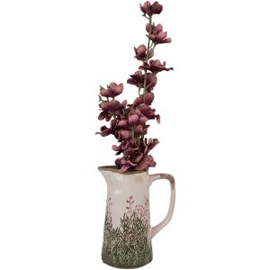 Clayre & Eef 6CE2016M Pichet décoratif en céramique Beige Vert 16x11x20 cm