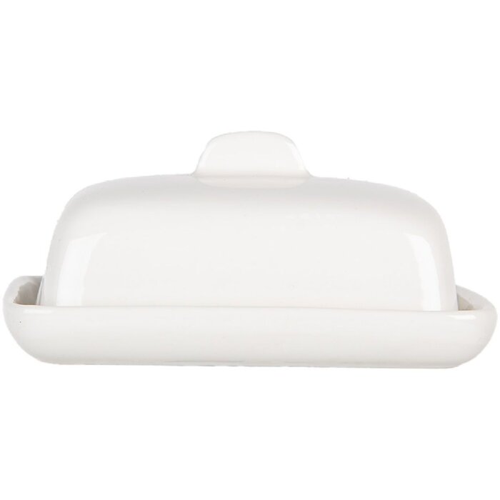 Clayre & Eef 6CE2045 Beurrier Céramique Blanc 9x8x5 cm