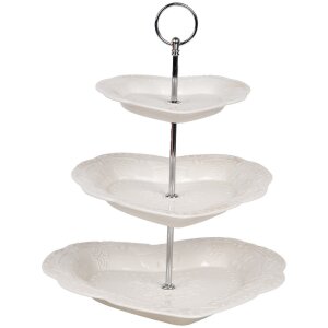 Clayre & Eef 6CE2048 Étagère Céramique Blanc Ø 26x31 cm Style romantique