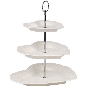 Clayre & Eef 6CE2048 Étagère Céramique Blanc Ø 26x31 cm Style romantique