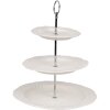 Clayre & Eef 6CE2049 Étagère en céramique blanche Ø 26x31 cm style campagnard