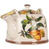Clayre & Eef 6CETE0174 Théière Céramique Blanc Jaune 800 ml Rétro