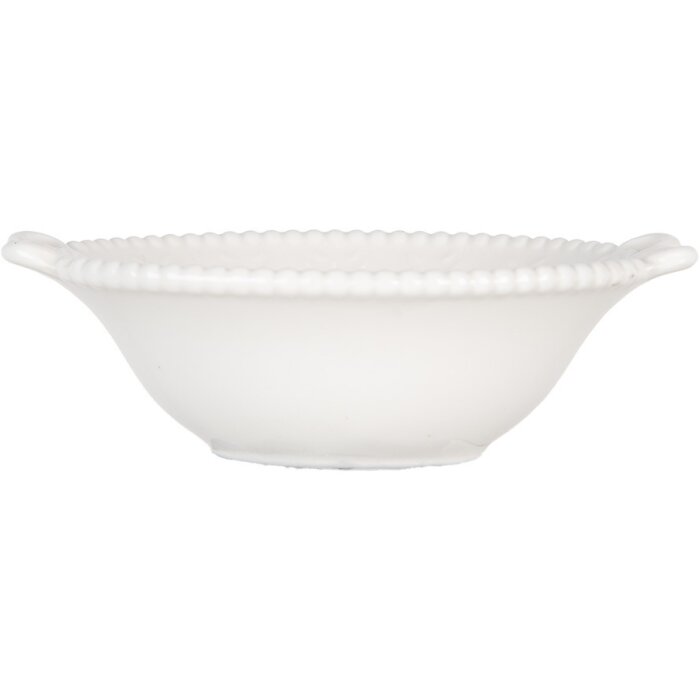 Clayre & Eef 6CEBO0200M Coupe 12x8x4 cm 75 ml Céramique blanche style rustique