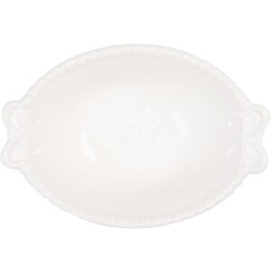 Clayre & Eef 6CEBO0200S Bol en céramique 9x6x3 cm 25 ml blanc style rustique