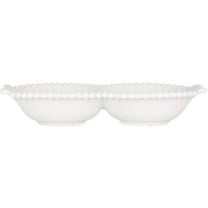 Clayre & Eef 6CEBO0202L Coupe en céramique blanche 25x7x3 cm style campagnard
