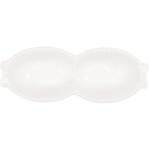 Clayre & Eef 6CEBO0202L Coupe en céramique blanche 25x7x3 cm style campagnard