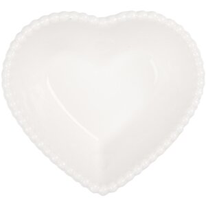 Clayre & Eef 6CEBO0203M Coupe en forme de cœur blanc 10x9x4 cm 75 ml