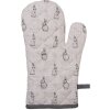 Clayre & Eef BNS44 Gant de four 18x30 cm Beige Gris Motif lapin Coton