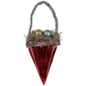 Clayre & Eef Pendentif de Noël verre rouge...