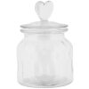 Clayre & Eef Bocal à provisions Couvercle en forme de cœur Verre Ø11 cm H16 cm Style maison de campagne