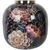 Clayre & Eef 65888 Vase décoratif Fer Noir Rose Ø 29x29 cm