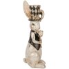 Clayre & Eef Figurine de lapin déco Vintage blanc noir or 12x14x38 cm