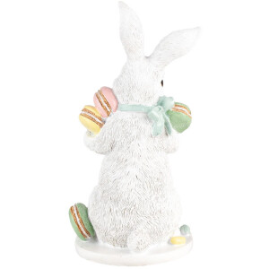 Clayre & Eef Décoration Lapin blanc rose 13x15x25 cm Décoration de Pâques