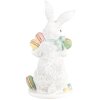 Clayre & Eef Décoration Lapin blanc rose 13x15x25 cm Décoration de Pâques
