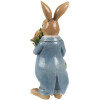 Clayre & Eef Figurine décorative Lapin style maison de campagne brun bleu 11x10x26 cm