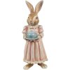 Clayre & Eef Décoration Lapin en polyrésine brun rose 11x11x26 cm style rustique
