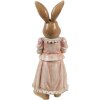 Clayre & Eef Décoration Lapin en polyrésine brun rose 11x11x26 cm style rustique