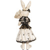 Clayre & Eef Lapin déco Beige Noir 13x11x30 cm Figurine de Pâques en polyrésine