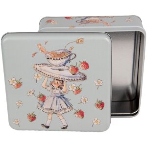 Clayre & Eef 6BL0139 Boîte de conserve Bleu 17x17x6 cm Rétro Vintage