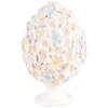 Clayre & Eef Œuf décoratif motif floral blanc rose Ø 12x19 cm