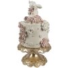 Clayre & Eef Décoration Gâteau Ø 18x32 cm Blanc Rose Or Décoration de Pâques