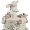 Clayre & Eef Décoration Gâteau Ø 18x32 cm Blanc Rose Or Décoration de Pâques