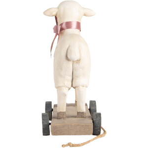 Clayre & Eef Figurine décorative Mouton style campagnard Polyrésine Beige Marron 17x9x20 cm