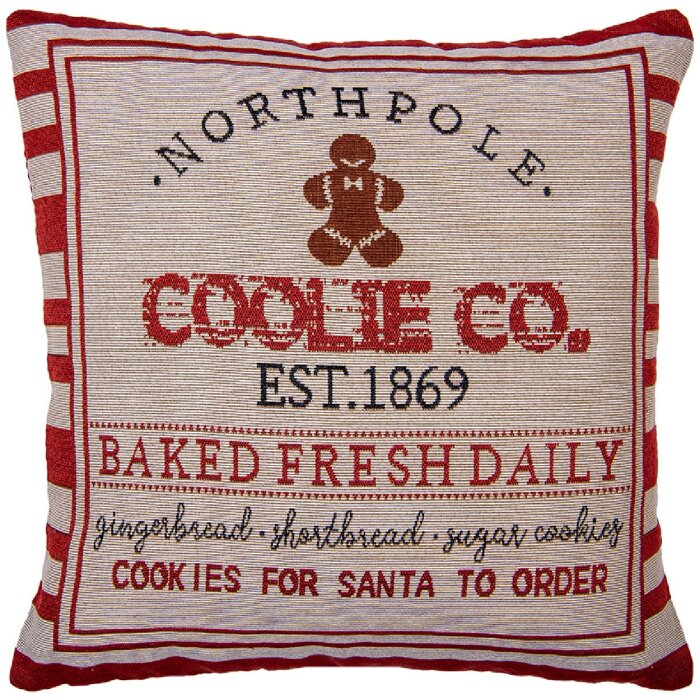 Clayre & Eef KT021.386 Housse de coussin Beige Rouge 44x44 cm style cottage