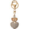 Juleeze JZKC0201 Porte-clés or cœur couronne strass 3x2x5 cm