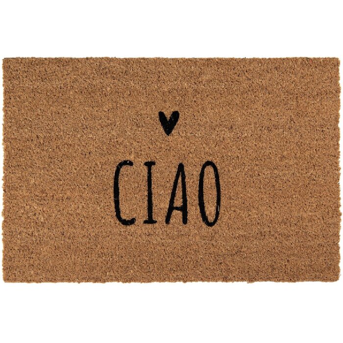 Clayre & Eef MC258 Paillasson en fibre de coco 60x40 cm CIAO-inscription brune