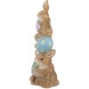 Clayre & Eef Figurine décorative Lapin avec oeufs de Pâques 72 cm Marron Rose Bleu Vert
