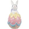 Clayre & Eef Décoration Lapin sur œuf de Pâques pastel 32x28x55 cm style campagnard