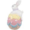 Clayre & Eef Décoration Lapin sur œuf de Pâques pastel 32x28x55 cm style campagnard