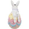 Clayre & Eef Décoration Lapin sur œuf de Pâques pastel 32x28x55 cm style campagnard