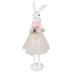 Clayre & Eef Décoration Lapin blanc rose...