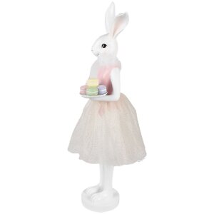 Clayre & Eef Décoration Lapin blanc rose...
