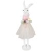 Clayre & Eef Décoration Lapin blanc rose 20x17x76 cm Polyrésine Décoration de Pâques