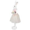 Clayre & Eef Décoration Lapin blanc rose 20x17x76 cm Polyrésine Décoration de Pâques