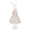 Clayre & Eef Décoration Lapin blanc rose 20x17x76 cm Polyrésine Décoration de Pâques