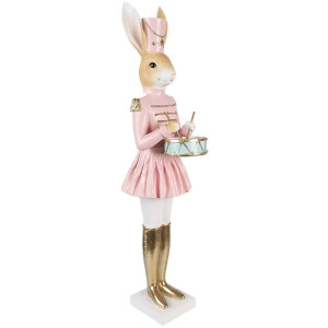 Clayre & Eef Décoration Lapin Beige Rose Or 79 cm Polyrésine